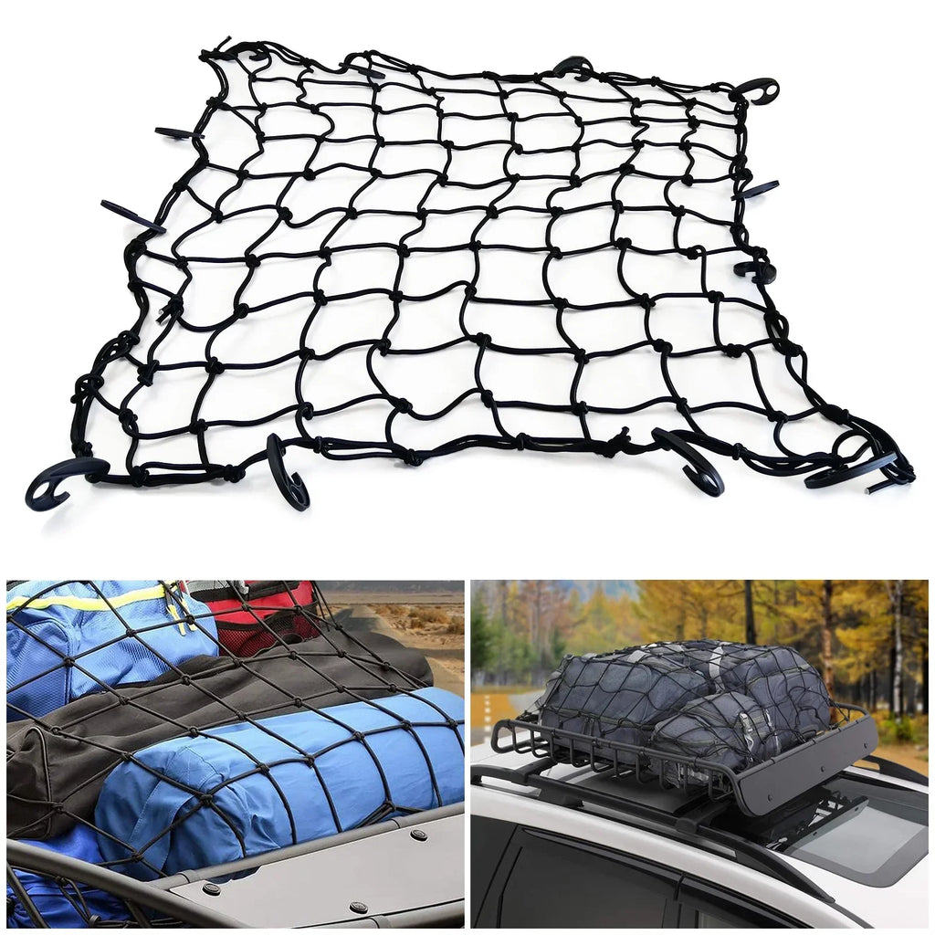 2026 NewMeeFar Universal Rooftop Roof Rack Steel Cargo Carrier Basket Size 51" X 36" X 5" + Soft Shell Waterproof Cargo Bag 15 Cu.ft (44" 34" 17") Combo