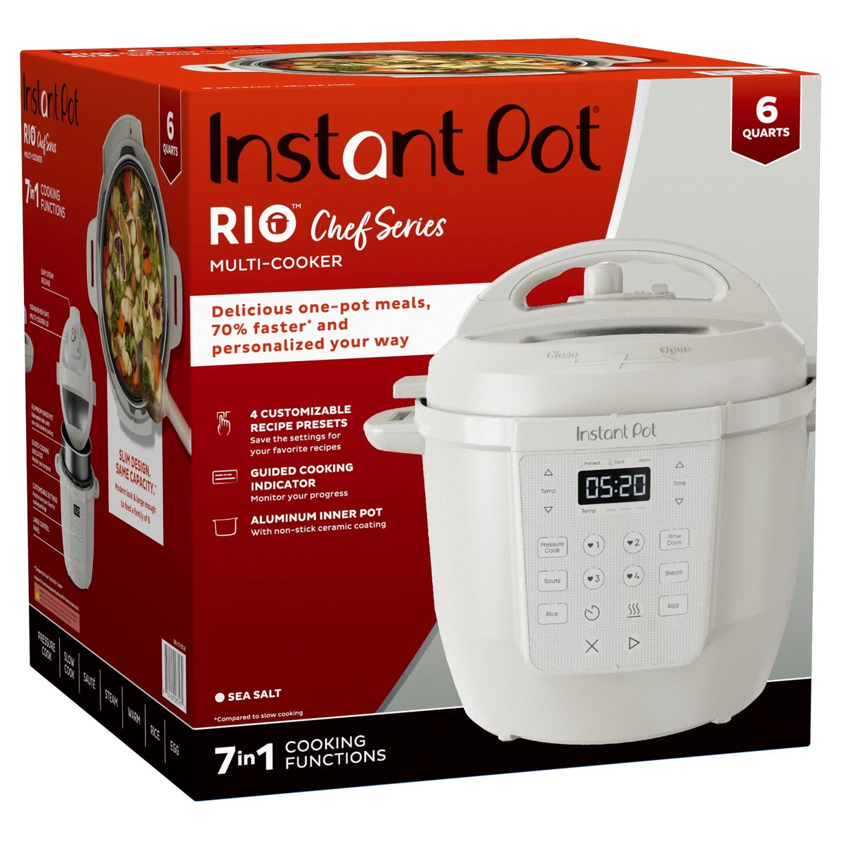 2026 NewInstant Pot 6Qt RIO Chef Series 7-in-1 Multi-Cooker, Pressure Cooker, Slow Cook, & More, Black