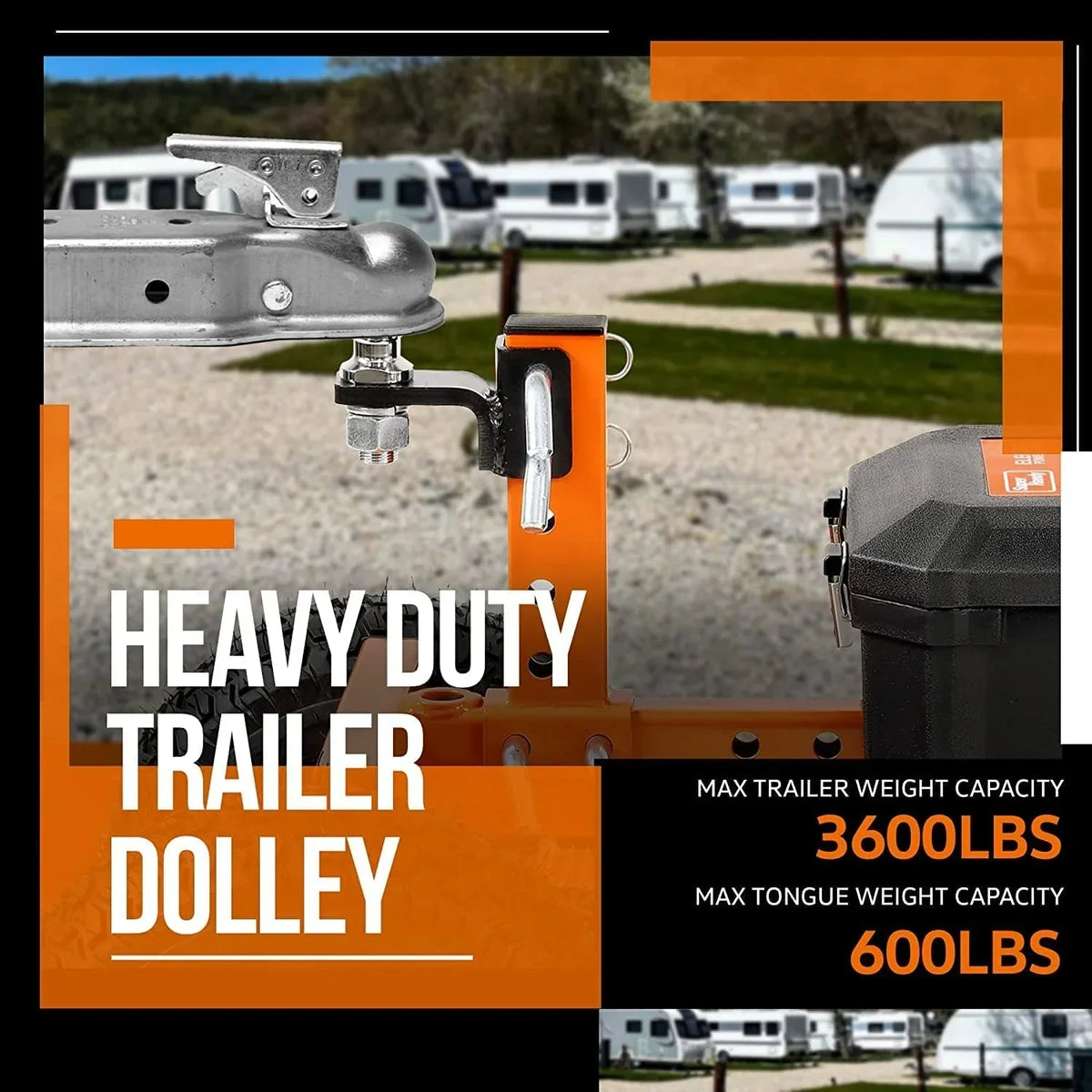 2026 NewSuperHandy Motorized Trailer Dolly with Tow Tires - 24V, 3600 lbs Towing Capacity, 600 lbs Tongue Weight