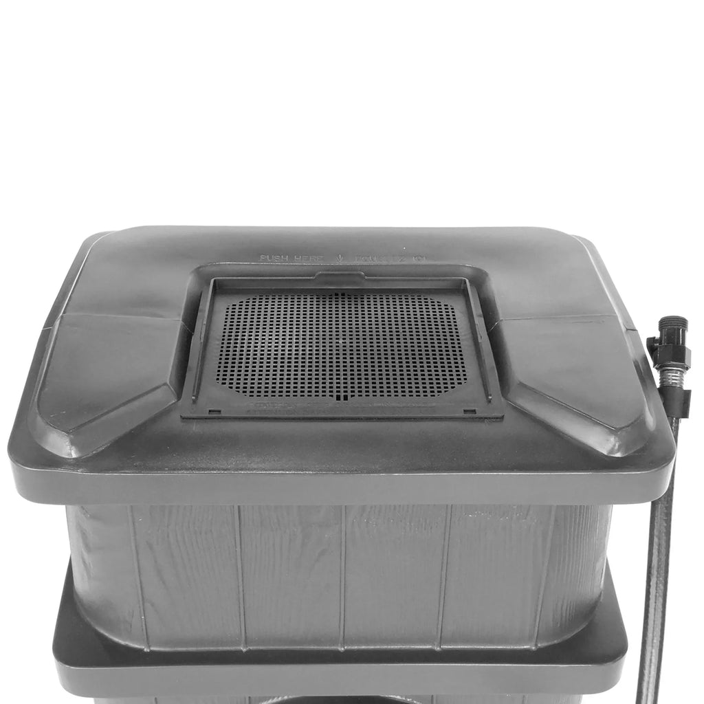 2026 NewFCMP Outdoor WG4000-GRY Home Outdoor Wood Grain Rain Water Catcher Barrel