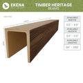 2026 NewEkena Millwork 3 1/2"W x 3 1/2"H x 120"L 3-Sided (U-Beam) Salvaged Timber HeritageTimber Faux Wood Ceiling Beam, Kona Brown