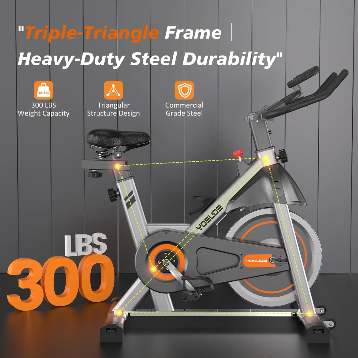 2026 NewYOSUDA Indoor Cycling Bike, 330 lbs Capacity, Comfort Seat, LCD Monitor