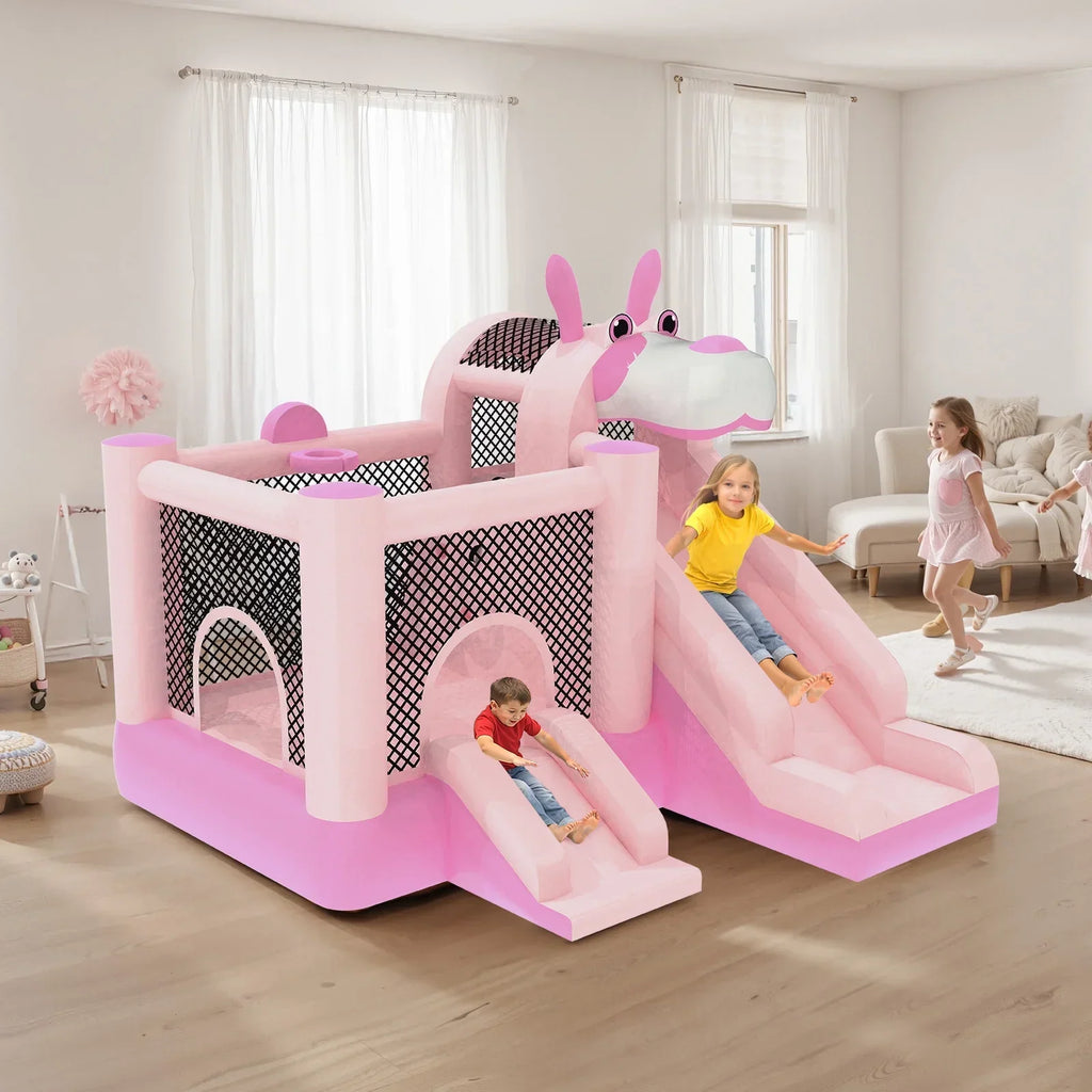 2026 NewMukidy 114''x 114'' x 92.5'' Inflatable Bounce Houses for Kids 3-10 with Blower Double Slide and Ball Pit/Indoor Bouncy House, PVC, Child, Teen, Toddler"Blue