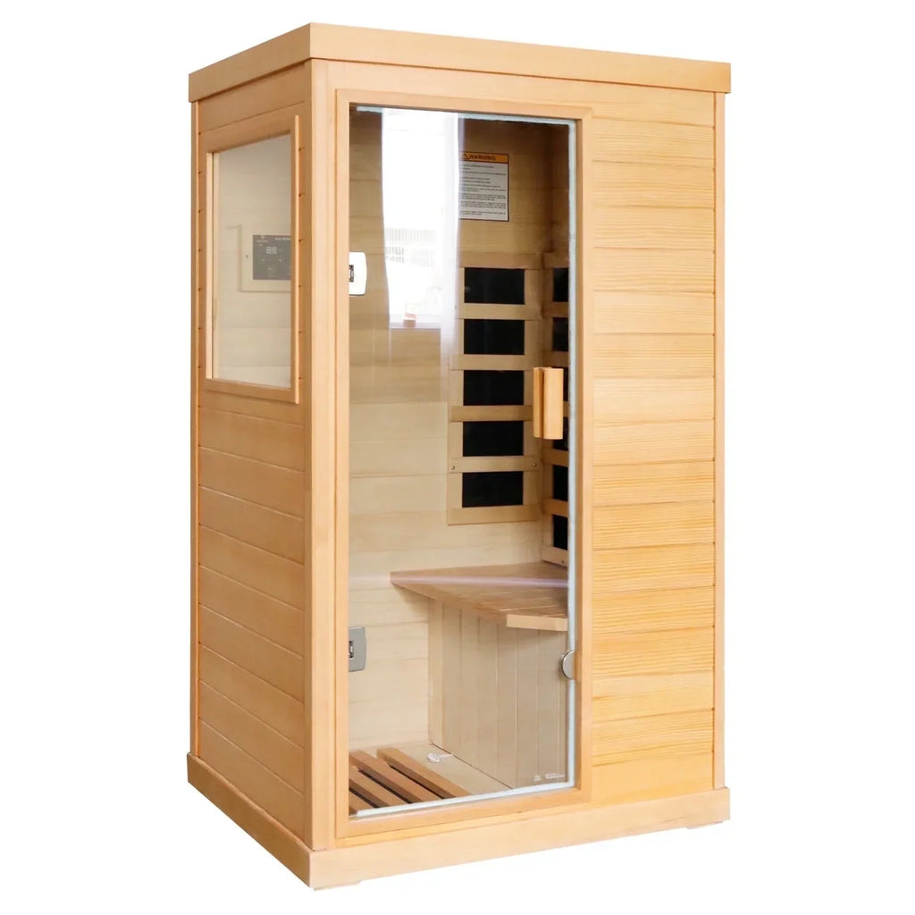 2026 NewOUTEXER 800W Far Infrared Sauna with Carbon Heaters, Canadian Hemlock Wood, Indoor Use