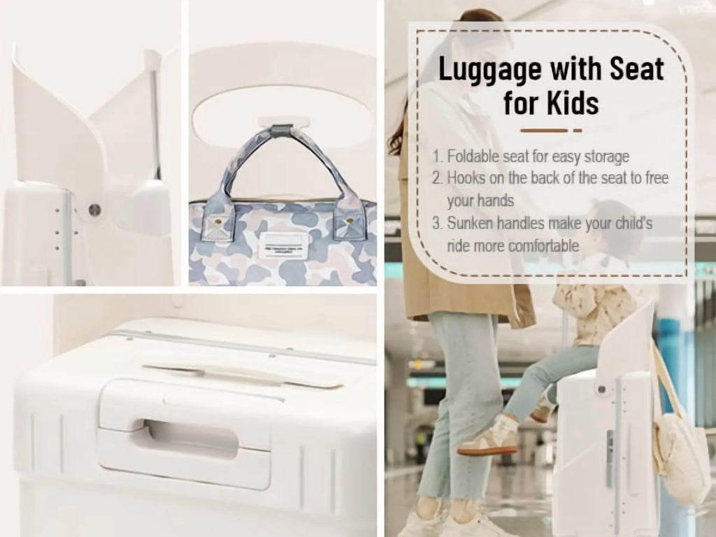 2026 New22 Inch TSA Lock Luggage with for Kids& Adult,Check in Lockable Spinner Wheels Free Luggage Cover and Safety Seatbelt Travel Suitcase