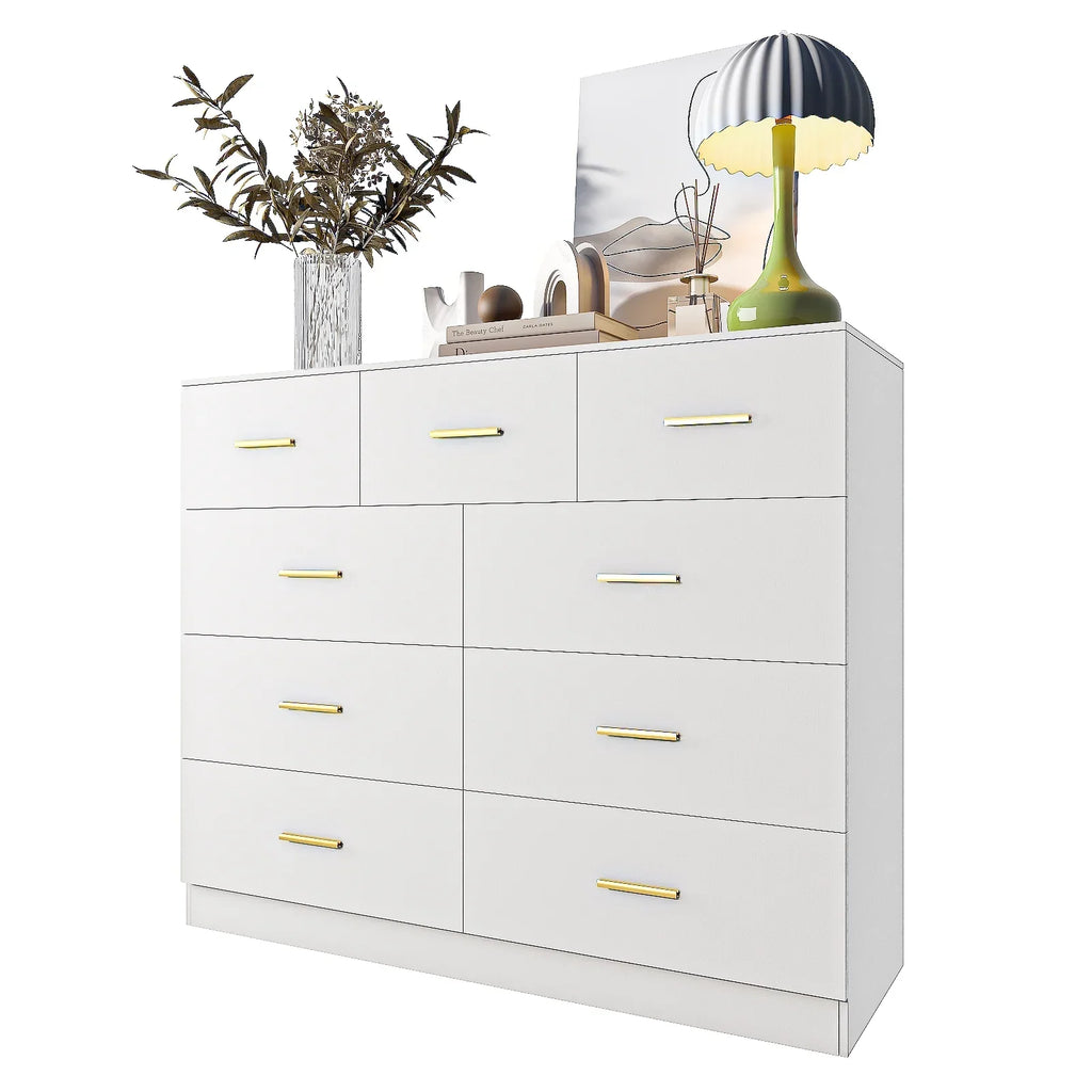 2026 NewKtaxon 6 Drawer Double Dresser Wood Dresser Storage Cabinet Drawer Organizer Chest Of Drawers, White