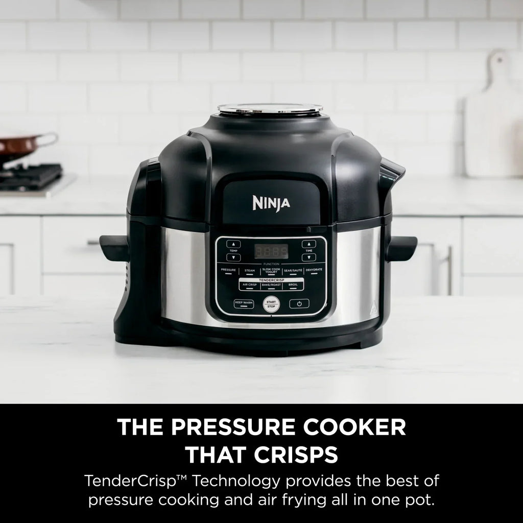 2026 NewNinja Foodi 10-in-1 5 Qt Pressure Cooker, Steamer, Bake, Broil, Dehydrate, Air Fryer, Non-Stick, FD101 Stainless Steel