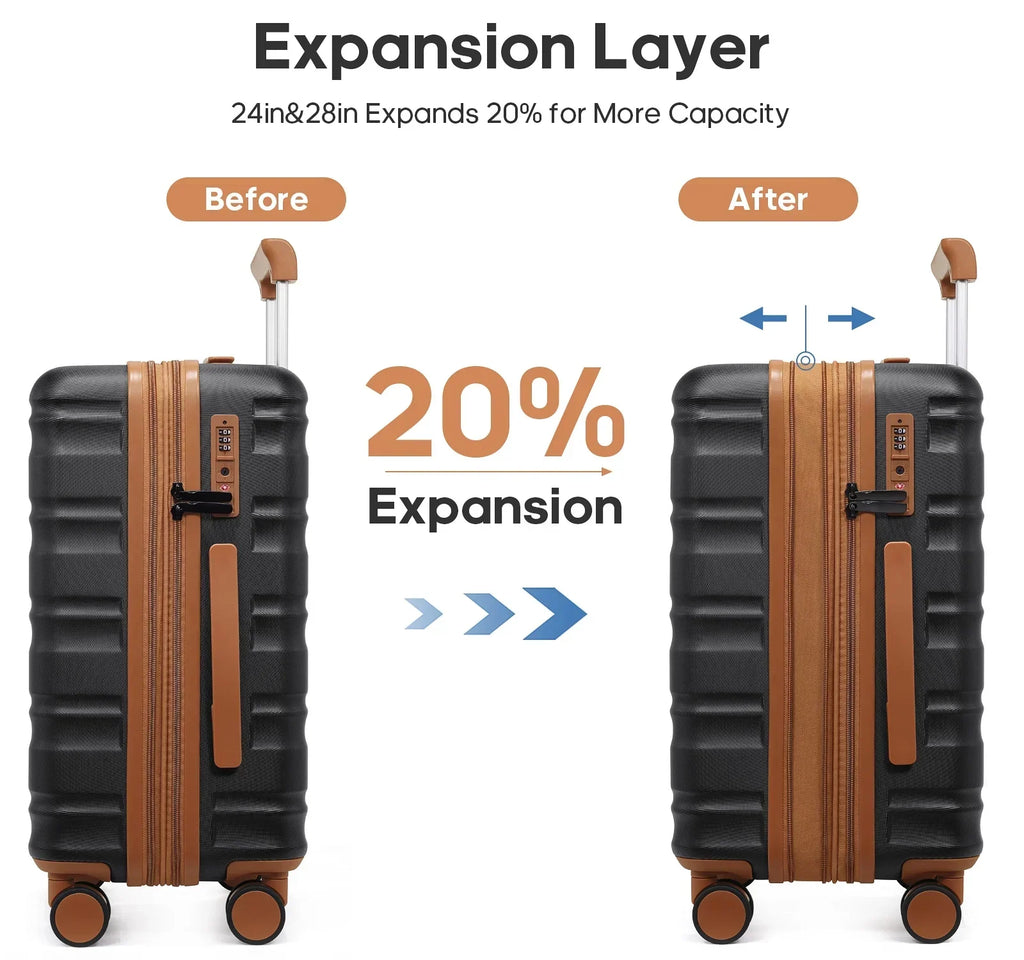 2026 NewMIUSSE Luggage Sets 3 Piece, 20 Inch Carry On Luggage with Wheels, 100% PC Hardshell Suitcase with TSA Lock, Carry On Suitcases Airline Approved With Travel Backpack for Men Women