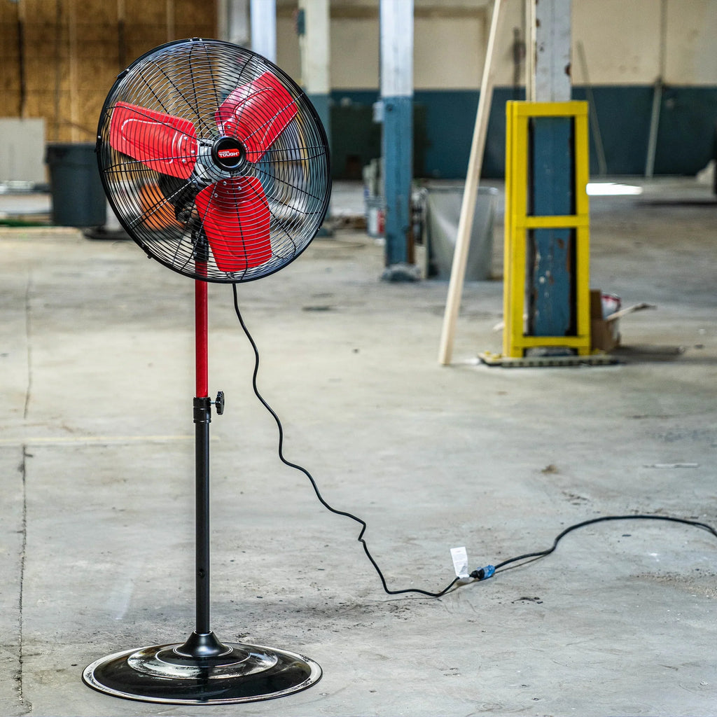 2026 NewHyper Tough 20" 3-Speed Commercial & Industrial High Velocity Oscillating Red & Black Pedestal Fan