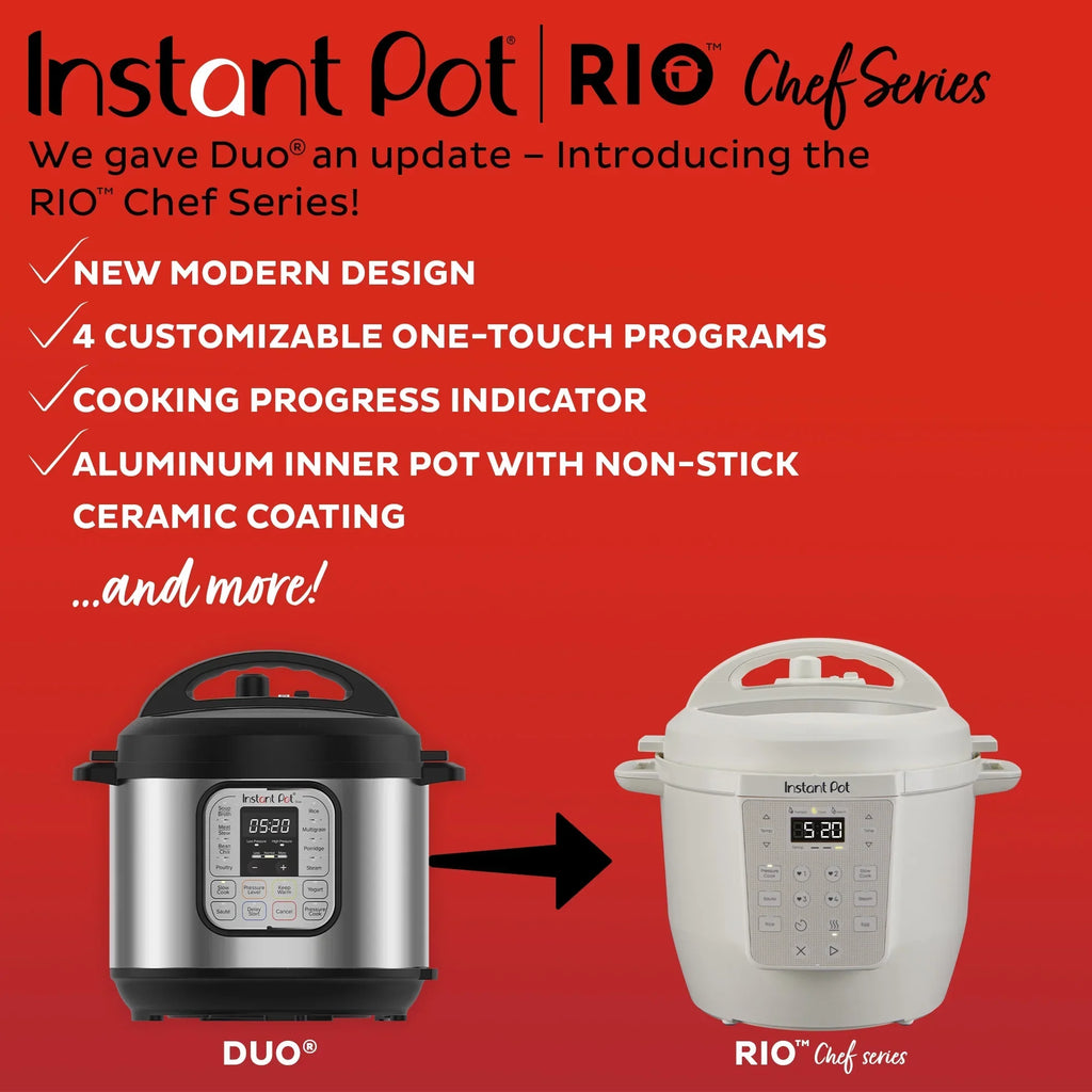 2026 NewInstant Pot 6Qt RIO Chef Series 7-in-1 Multi-Cooker, Pressure Cooker, Slow Cook, & More, Black