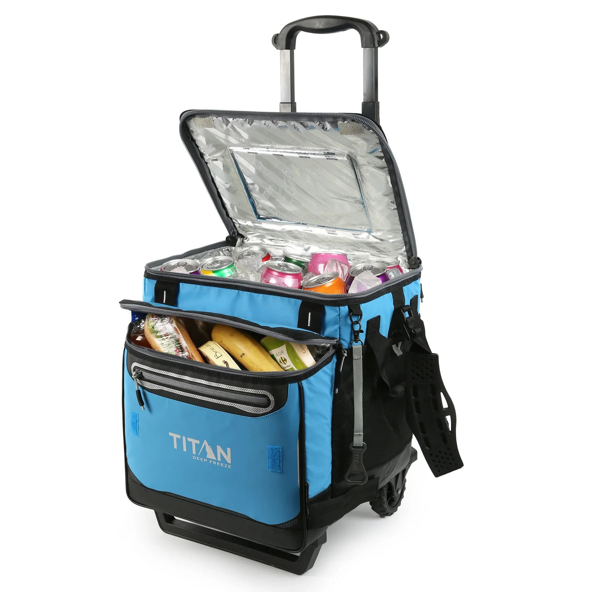2026 NewArctic Zone Titan Deep Freeze 60(50+10) Can/40 Quart Wheeled Cooler - Process Blue