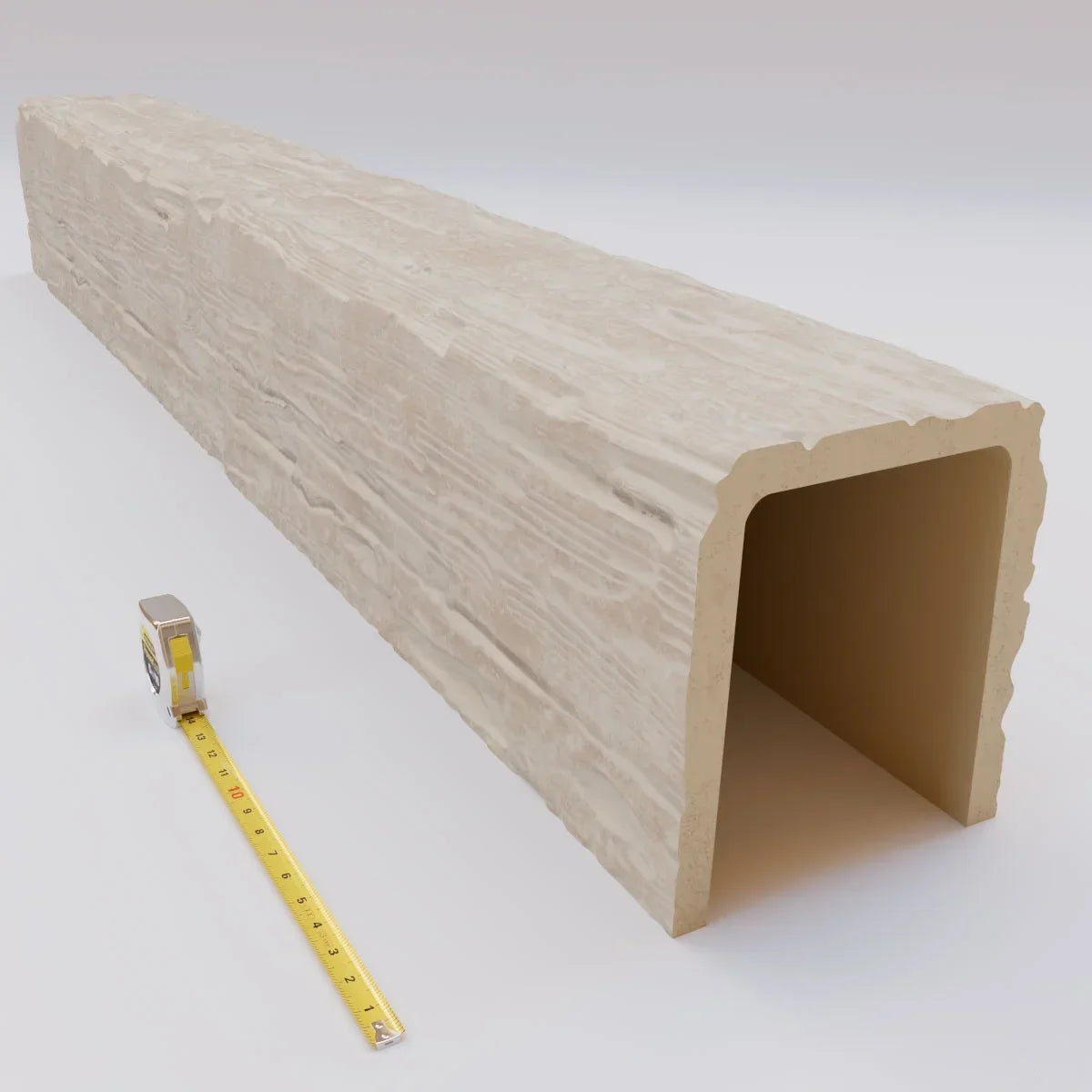 2026 NewEkena Millwork 3 1/2"W x 3 1/2"H x 120"L 3-Sided (U-Beam) Salvaged Timber HeritageTimber Faux Wood Ceiling Beam, Kona Brown