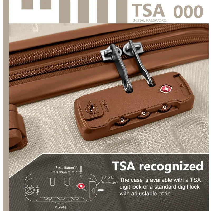 2026 NewLuggage Sets 6 Piece with Duffel Bags, Hardside Expandable Suitcases with Spinner Wheels TSA Lock, Cream