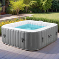 2026 New73 inch 4-6 Person Inflatable Hot Tub Spa with Control Panel, Outdoor Portable Hottub with 130 Jets, Insulated Tub Cover and Floor Protector, Temperature up to 104" F, Gray
