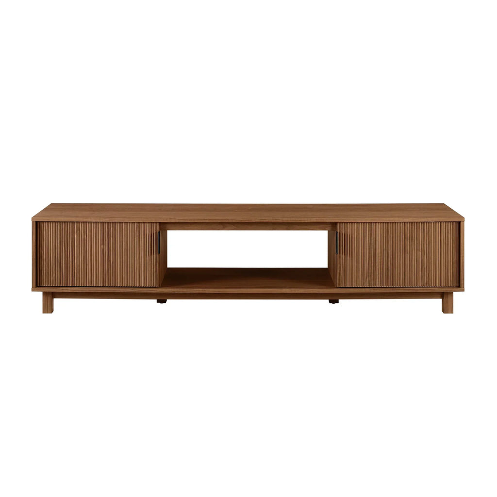 2026 NewWalker Edison Mid-Century Modern Reeded 2-Door TV Stand for TVs up to 80", Coastal Oak