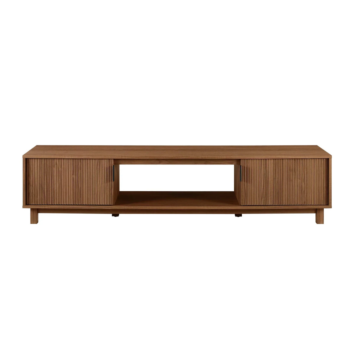 2026 NewWalker Edison Mid-Century Modern Reeded 2-Door TV Stand for TVs up to 80", Coastal Oak