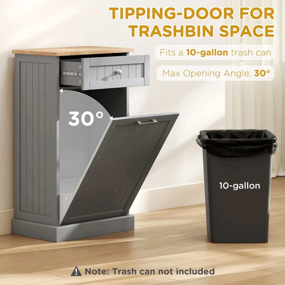 2026 NewHOMCOM Kitchen Tilt Out Trash Bin Cabinet, Free Standing Recycling Cabinet