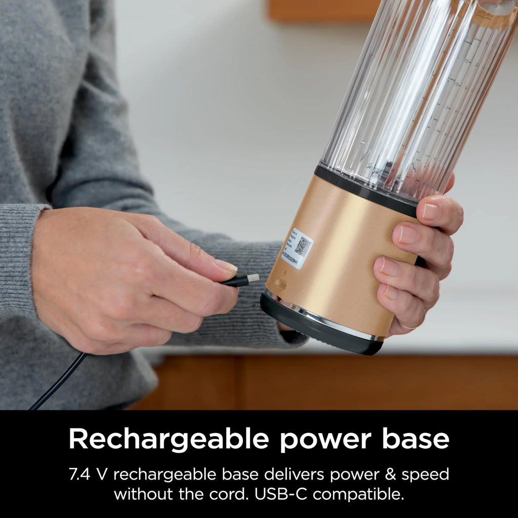 2026 NewNinja Blast Portable Blender, Cordless, 18oz. Vessel, Personal Blender for Shakes & Smoothies, BPA Free, Leakproof Lid & Sip Spout, USB-C Rechargeable, Dishwasher Safe Parts, Metallic Purple,