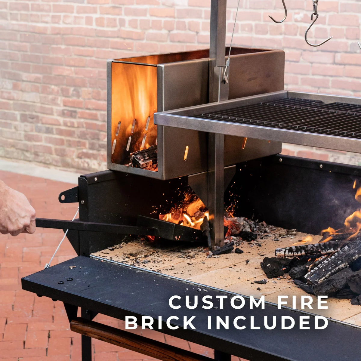 2026 NewBackyard Discovery Argentine Santa Maria Wood Fire & Charcoal Steel BBQ Grill, Brasero