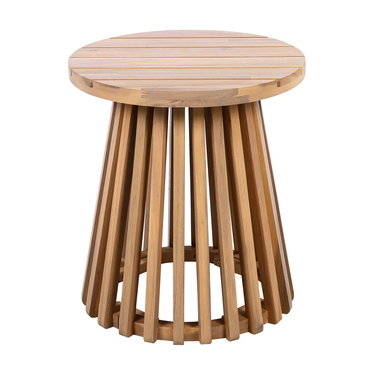 2026 NewChristopher Knight Home Outdoor Acacia Wood Patio Side Table, Round Coffee Table for Backyard, Lawn, or Balcony, Light Teak