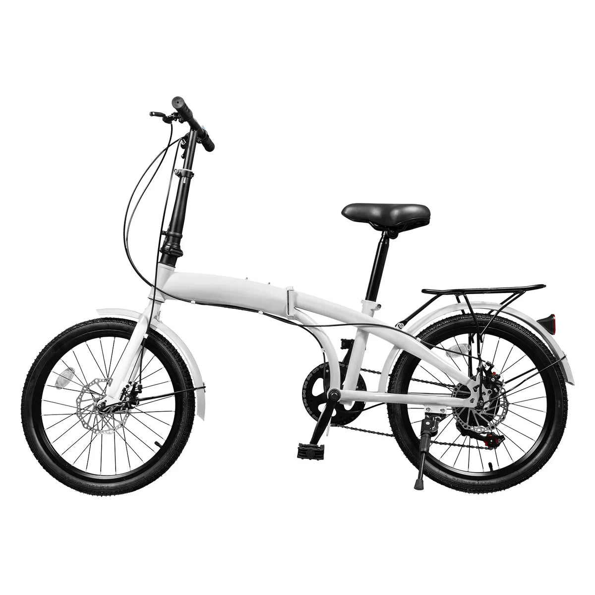 2026 NewLOYALHEARTDY 20" Folding Bike 7-Speed Unisex Mountain Bicycle Adjustable Height MTB City Bike for Adult Teenager High Carbon Steel Foldable Bicycle for Riding Traveling w/Dual Disc Brakes & Fender