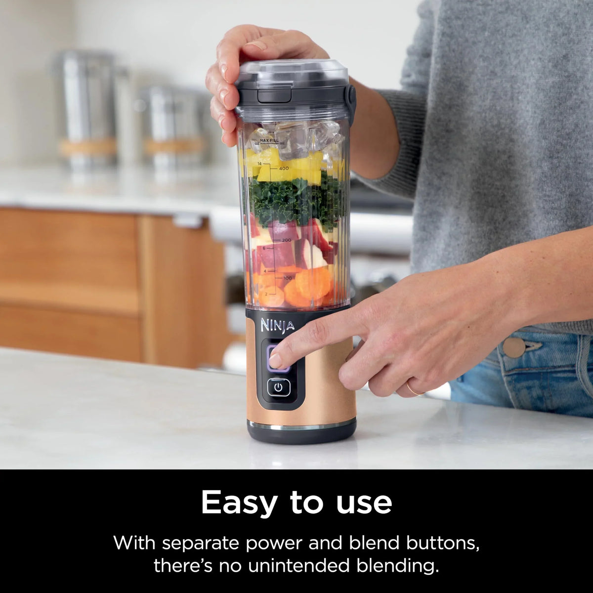 2026 NewNinja Blast Portable Blender, Cordless, 18oz. Vessel, Personal Blender for Shakes & Smoothies, BPA Free, Leakproof Lid & Sip Spout, USB-C Rechargeable, Dishwasher Safe Parts, Metallic Purple,