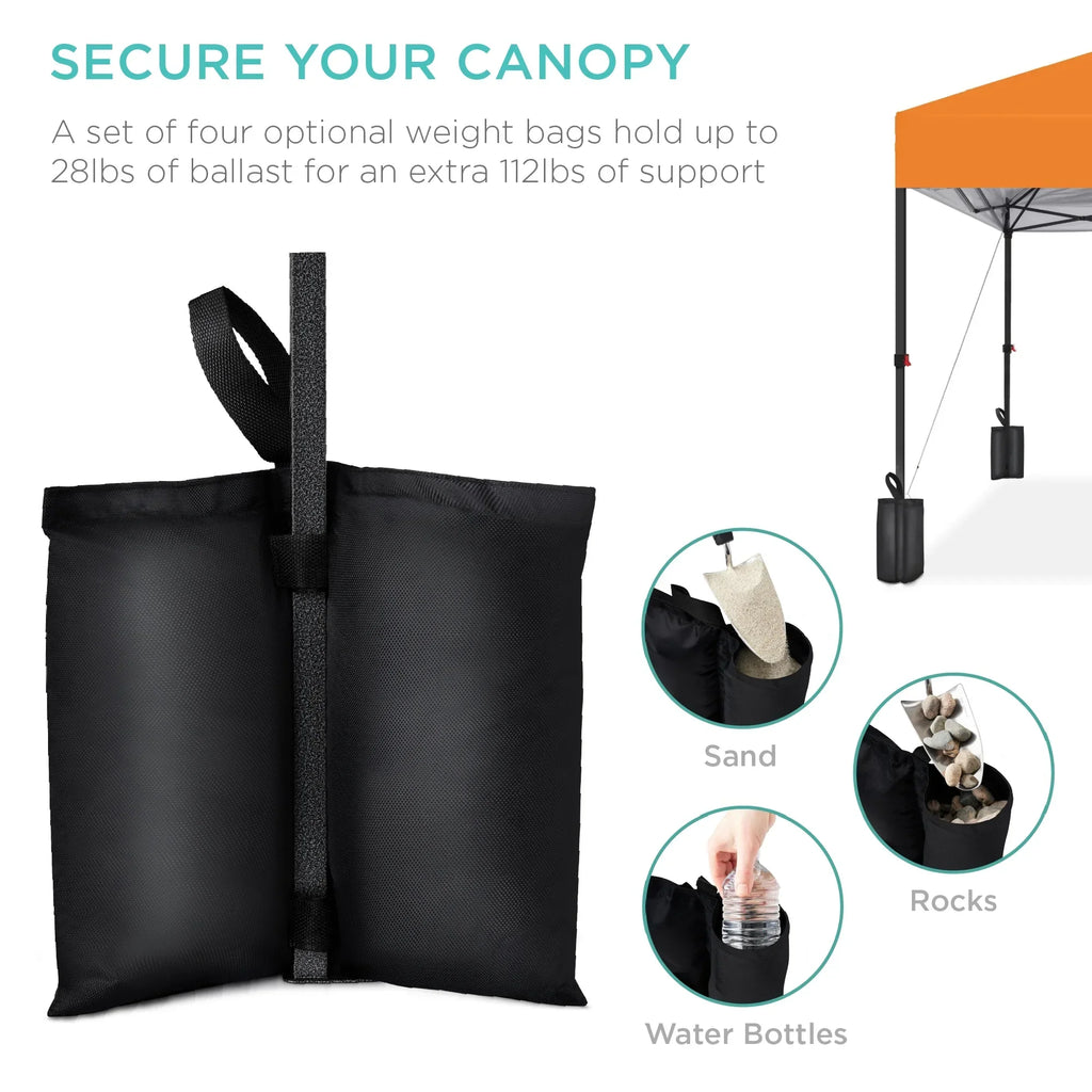 2026 NewBest Choice Products 12x12ft Easy Setup Pop Up Canopy w/ 1-Button Setup, Wheeled Case, 4 Weight Bags - Navy Blue