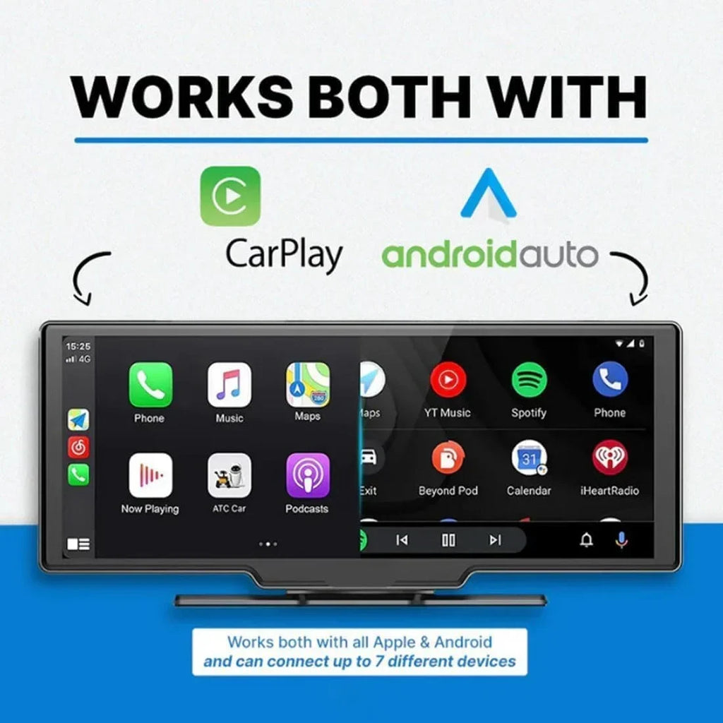 2026 NewCar Tablet Pro Max 2025 Model, 10.26" HD Touch Carplay & Android Auto Screen, 4K Dash Cam Dual Camera with Voice Control, Mirror Link, Bluetooth, GPS Navigation, 1080p Backup Camera 64/128G