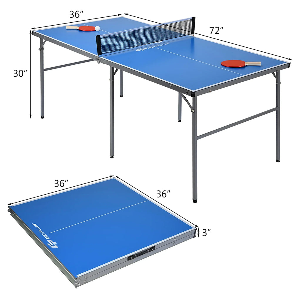 2026 NewGoplus 6" x3" Portable Tennis Ping Pong Folding Table w/Accessories Indoor Outdoor Game