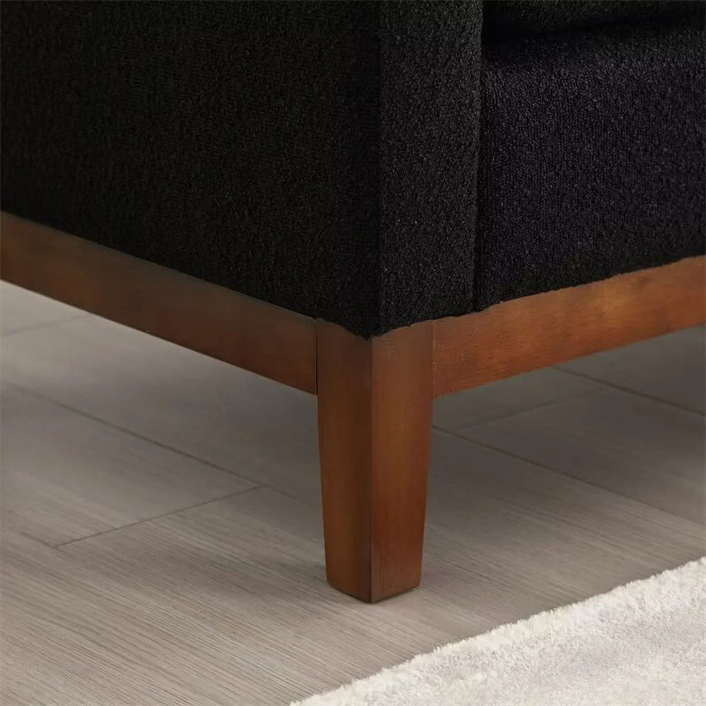 2026 NewEnd of Bed Bench, 53.5" Boucle Fabric Upholstered Entryway Bench with Wood Legs & Bolster Pillows, Rolled Arm Cushioned Ottoman Foot Rest Long Stool Window Extra Seating for Bedroom, Ivory
