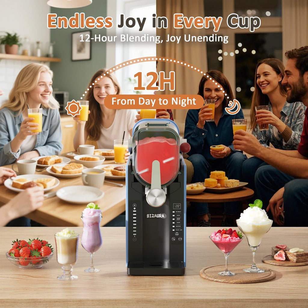 2026 NewBIZAURA Slushie Machine, Slushy Machine for Home No Ice Need, Professional Frozen Drink Maker, 6 Presets for Milkshakes, Frapp"s, Slush, Ice Cream