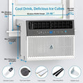 2026 New8000Btus Window Air Conditioner Over the Sill AC Up to 370 Sq.Ft With Remote & App