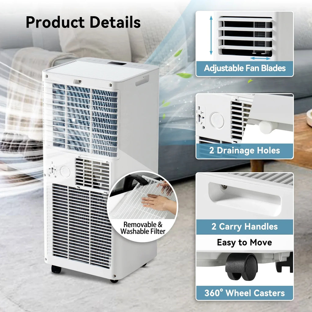 2026 NewBapipro 10,000 BTU Smart Portable AC - WiFi/Remote, 4-in-1 for 300 Sq.Ft, 24H Timer, Window Kit, "55dB, ETL Certified
