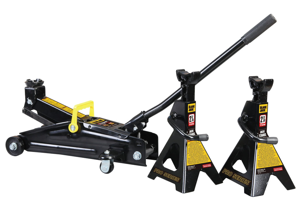 2026 NewBlack Jack 2.25 Ton Trolley Jack with 2.25 Ton Jack Stands in Case Black - T82253W
