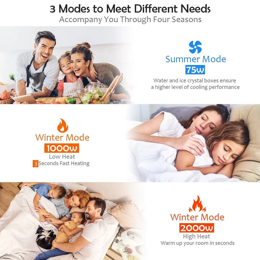 2026 NewCostway Portable Air Cooler Fan & Heater Humidifier with Washable Filter Remote Control