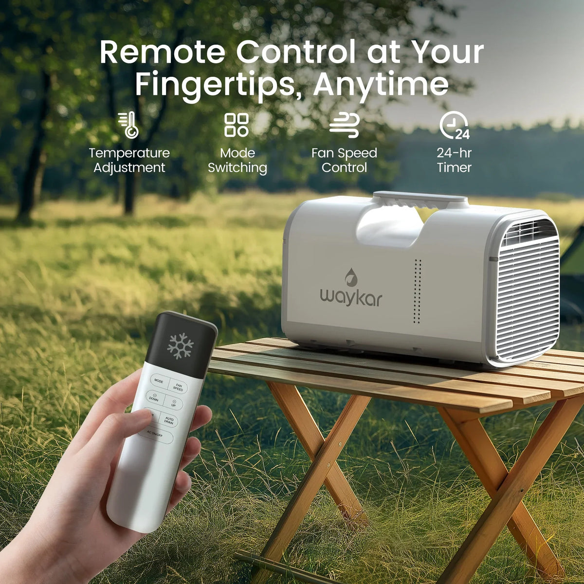 2026 NewWaykar 4500BTU Portable Air Conditioner for Tent, Camping, RV, 130 Sq. Ft., Low Noise, Remote Control