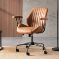 2026 NewOvios Ergonomic Office Chair Modern Computer Desk Suede Fabric Desk Chair with Lumbar Support for Home Office