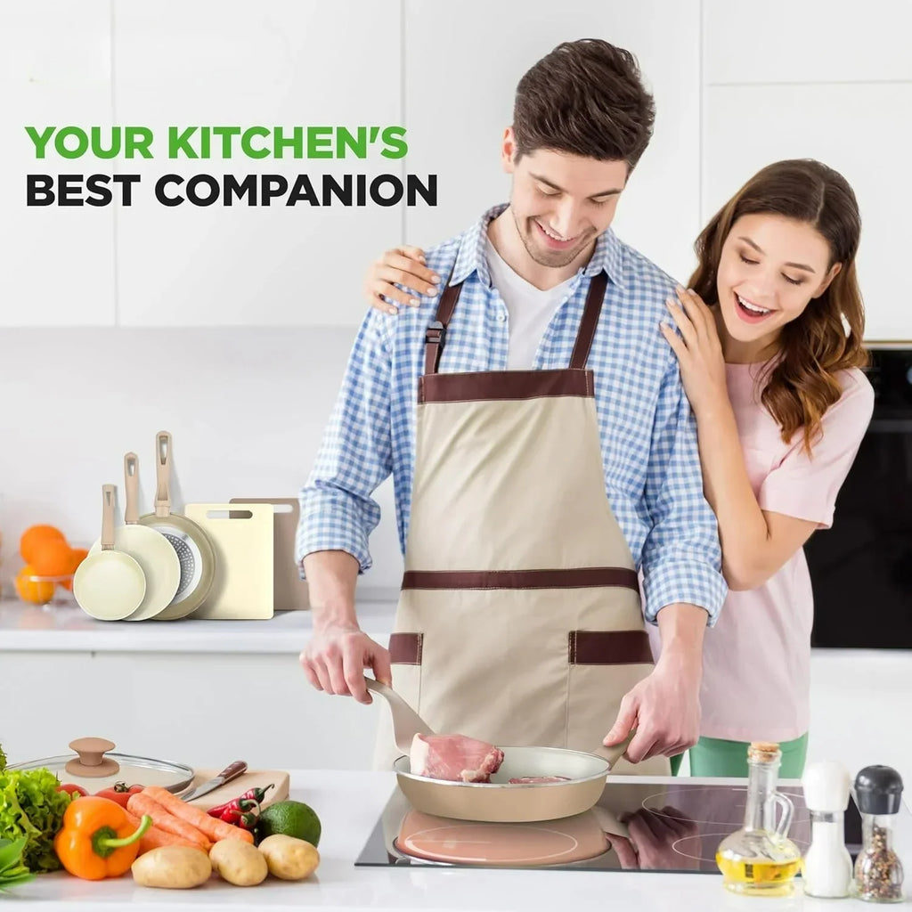 2026 New54-Piece Kitchen Cookware Set �C Complete Non-Stick Ceramic Pots and Pans Set with Utensils, Bakeware, and Knife Set, Gas, Electric & Induction Compatible, Blush Pink Kitchen Essentials
