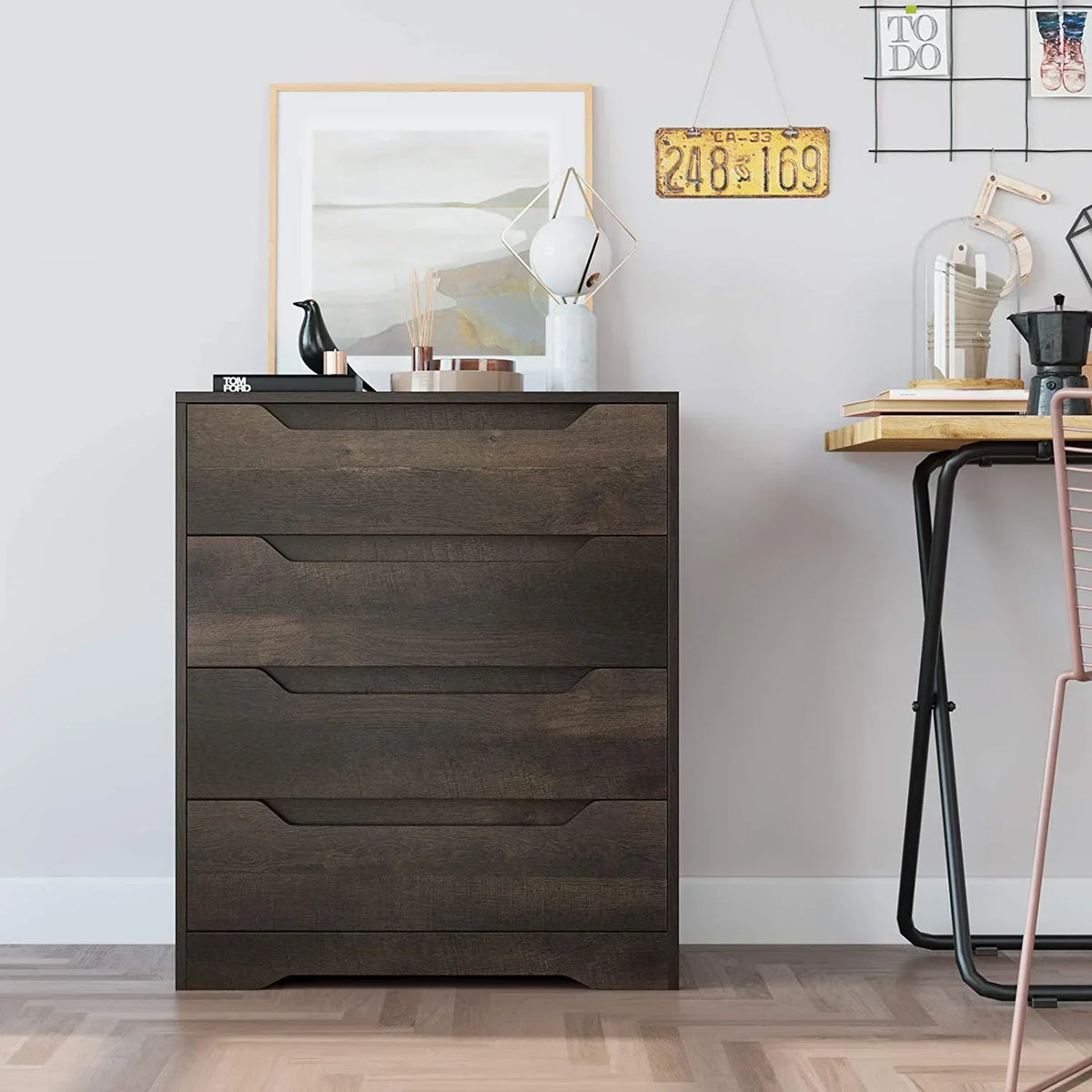 2026 NewHomfa 4 Large Drawers Dresser, Modern Wood Chest of Drawers for Bedroom Hallway Living Room, White