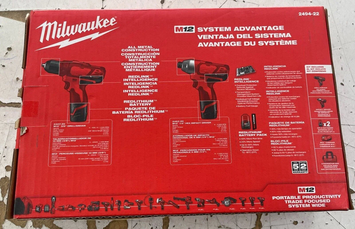 2026 NewMilwaukee 2494-22 Kit with Free M12 2.0Ah Compact Battery
