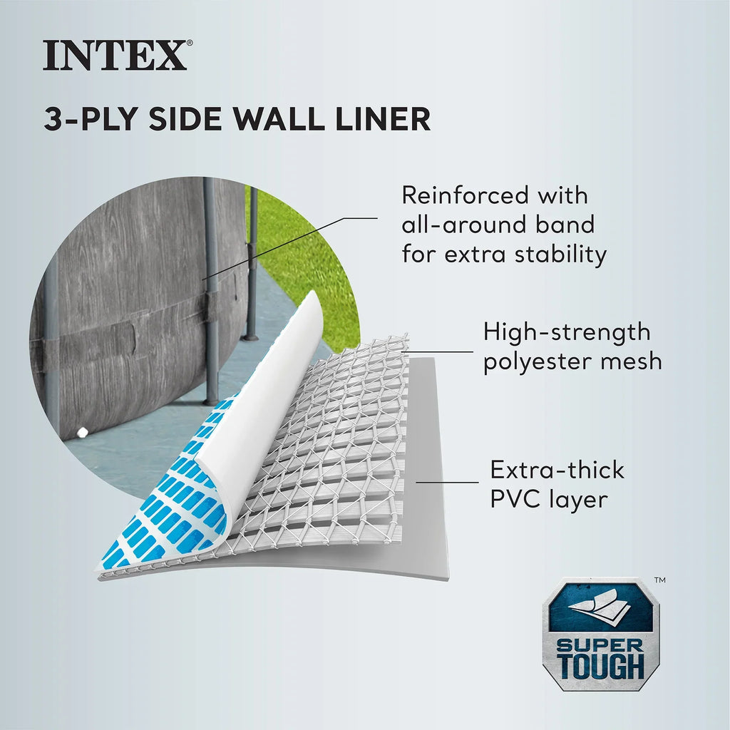 2026 NewIntex 16Ft X 8Ft X 42In Prism Frame Rectangular Pool Set