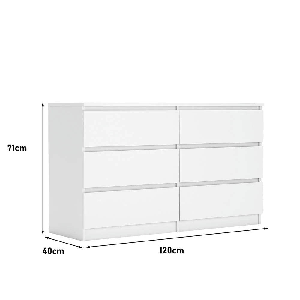 2026 NewKadyn Modern 6 Drawer Dresser Wood Cabinet,Dresser for Bedroom, Kitchen Storage Cabinet with Drawers, Chest of Drawers(Black)