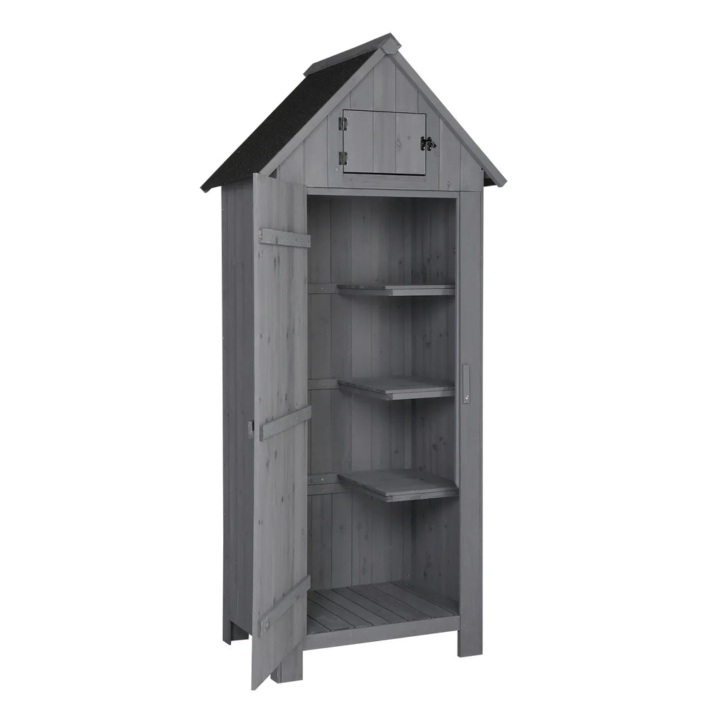 2026 NewiTopRoad 70in Outdoor Storage Shed for Garden Tools, Wooden Patio Shed Lockers