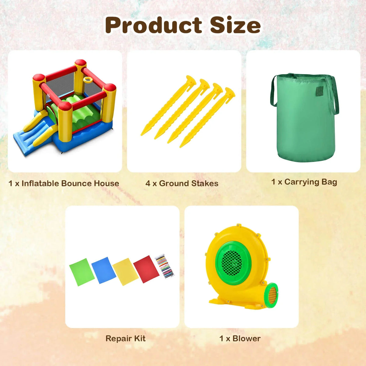 2026 NewCostway Inflatable Bouncer Kids Bounce House Jumping Castle Slide with 480W Blower