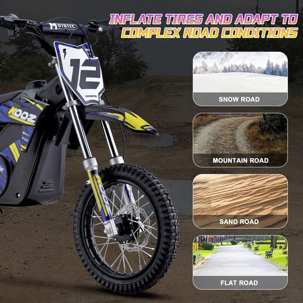 2026 NewMotoTec 36v 1000w (HP112E) Electric Dirt Bike Blue