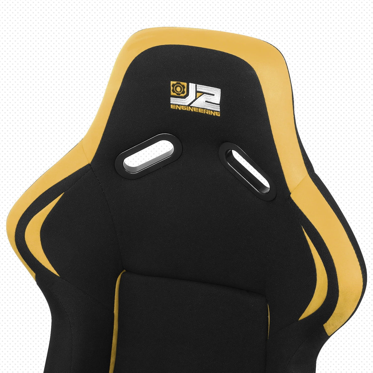 2026 NewJ2 Engineering Pair Universal Bucket Racing Seats Black Yellow Fiberglass Ergonomic Design with Side Mount Brackets