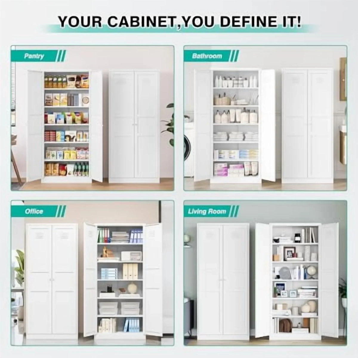2026 NewMetal Wardrobe Cabinet with Hanging Rod,Black Armoire Wardrobe Closet,Metal Clothing Storage Cabinet with Adjustable Shelves and Doors,72" Cloth Storage Cabinets for Home,Living/Laundry Room
