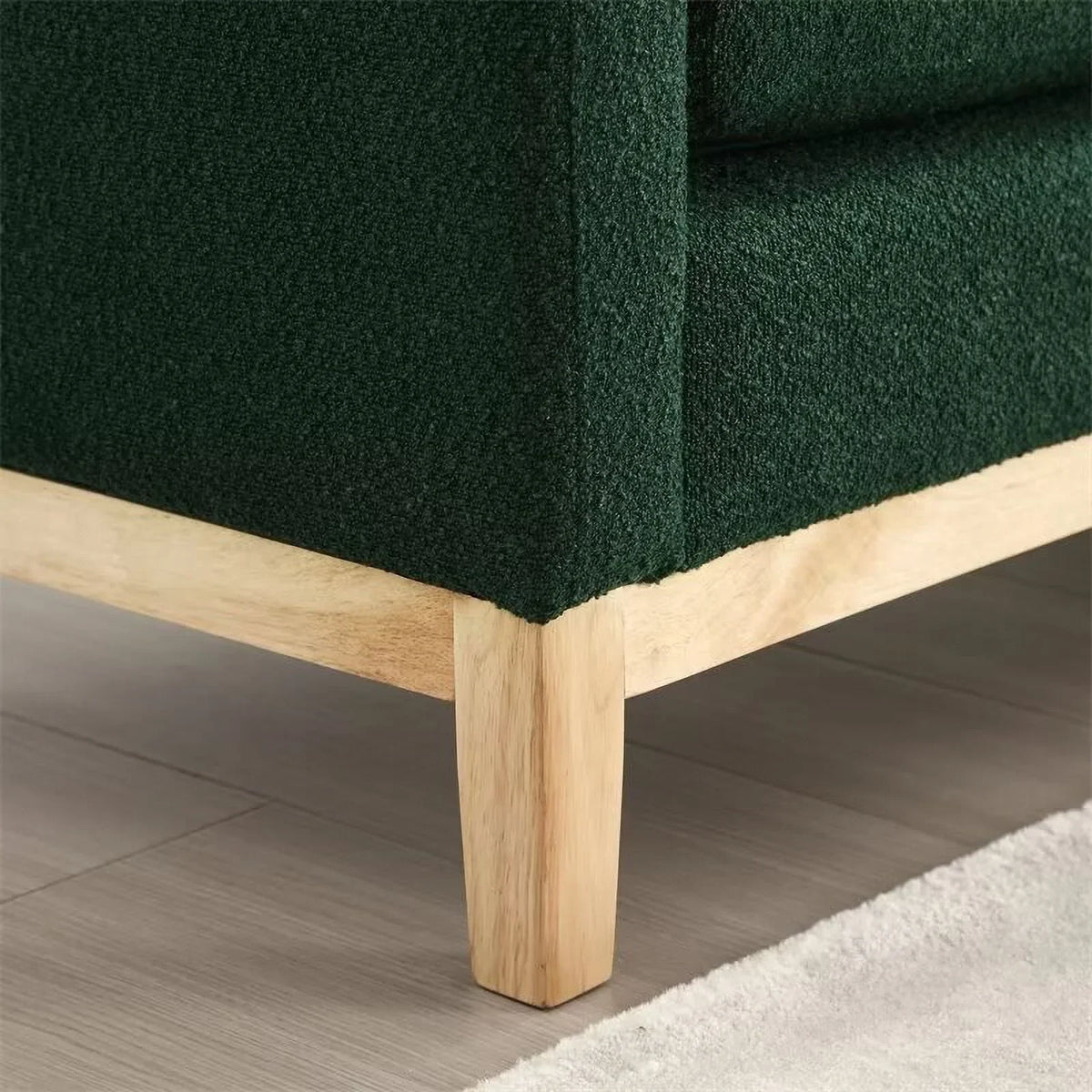 2026 NewEnd of Bed Bench, 53.5" Boucle Fabric Upholstered Entryway Bench with Wood Legs & Bolster Pillows, Rolled Arm Cushioned Ottoman Foot Rest Long Stool Window Extra Seating for Bedroom, Ivory