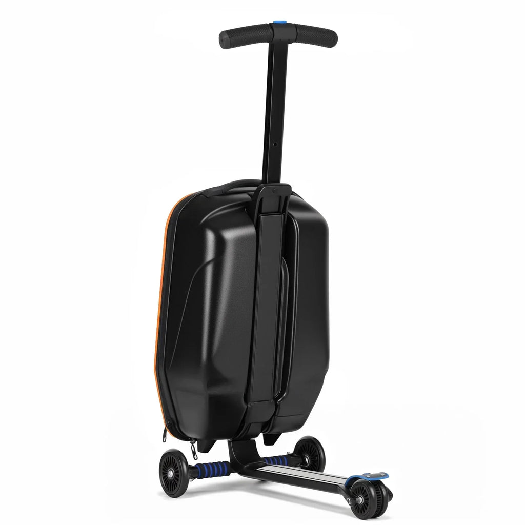 2026 NewAdvwin Scooter Luggage for Kids & Adults, Hardside Ride on Suitcase for Kids Ages 4-15 Multifunctional Lightweight Foldable Carry on Luggage with Wheels Ride on for Children Teenagers, Pink