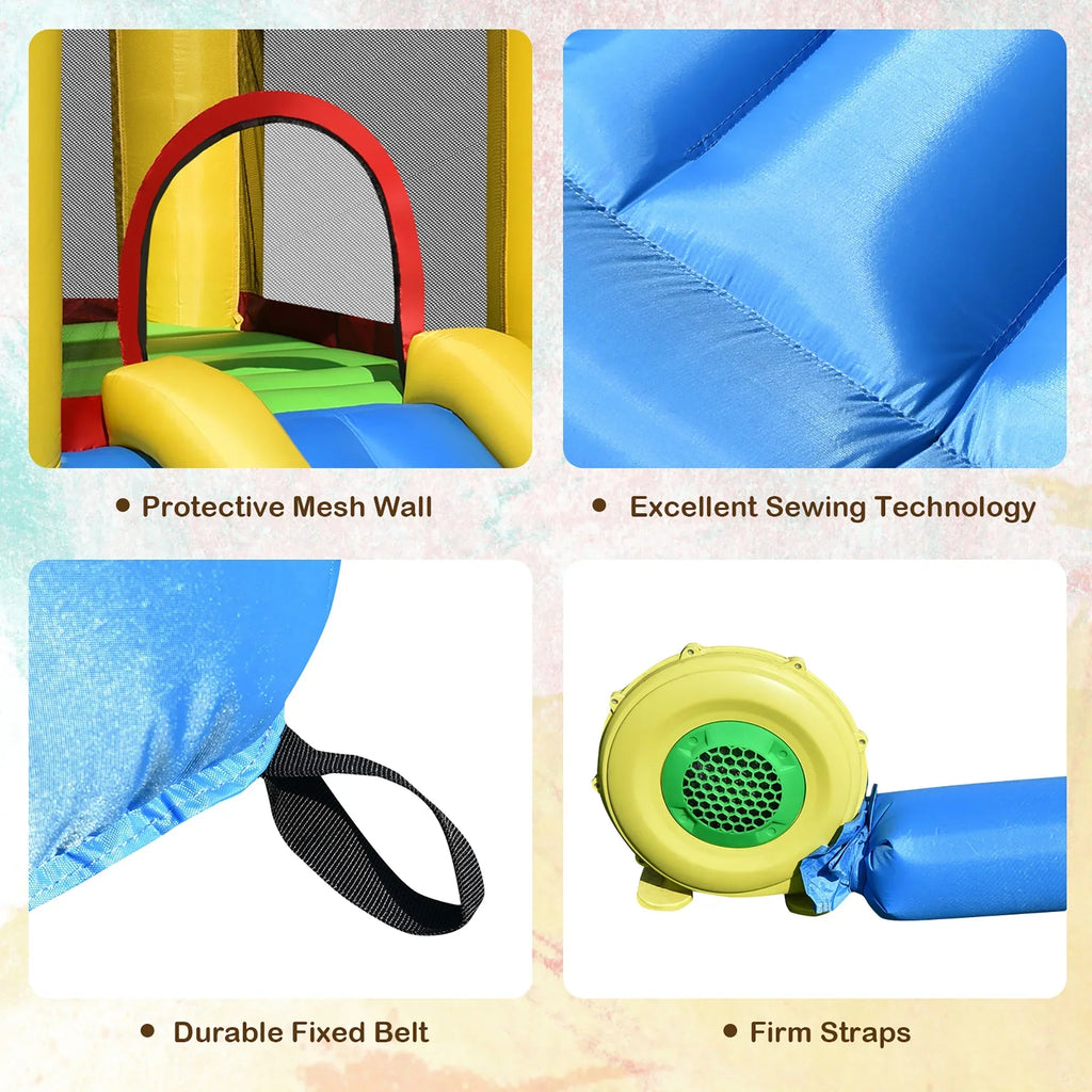 2026 NewCostway Inflatable Bouncer Kids Bounce House Jumping Castle Slide with 480W Blower